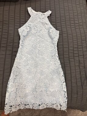 knee length dresses for ladies Baltic Born Womens Fabian Jacquard Midi Dress | Blue Floral